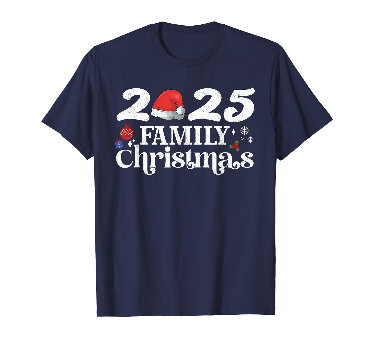 Funny Christmas 2025 Family Matching Squad Crew Xmas Santa T-Shirt