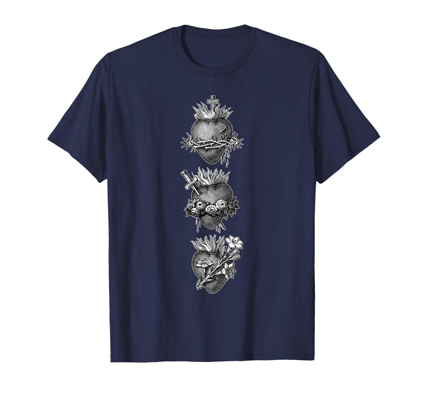 Sacred Hearts of Jesus the Virgin Mary and Saint Joseph T-Shirt
