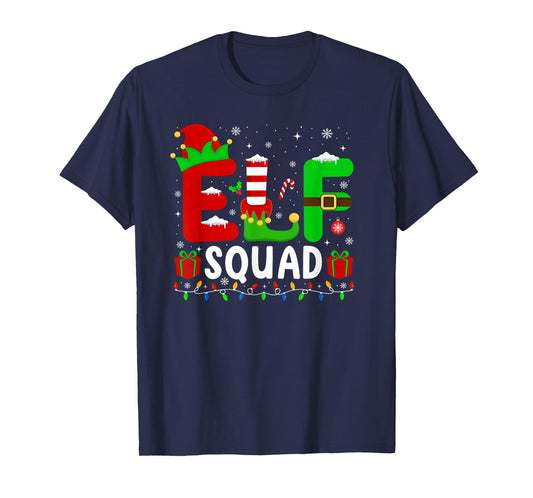 Elf Squad Elf Christmas Family Matching Funny Xmas Pajamas T-Shirt