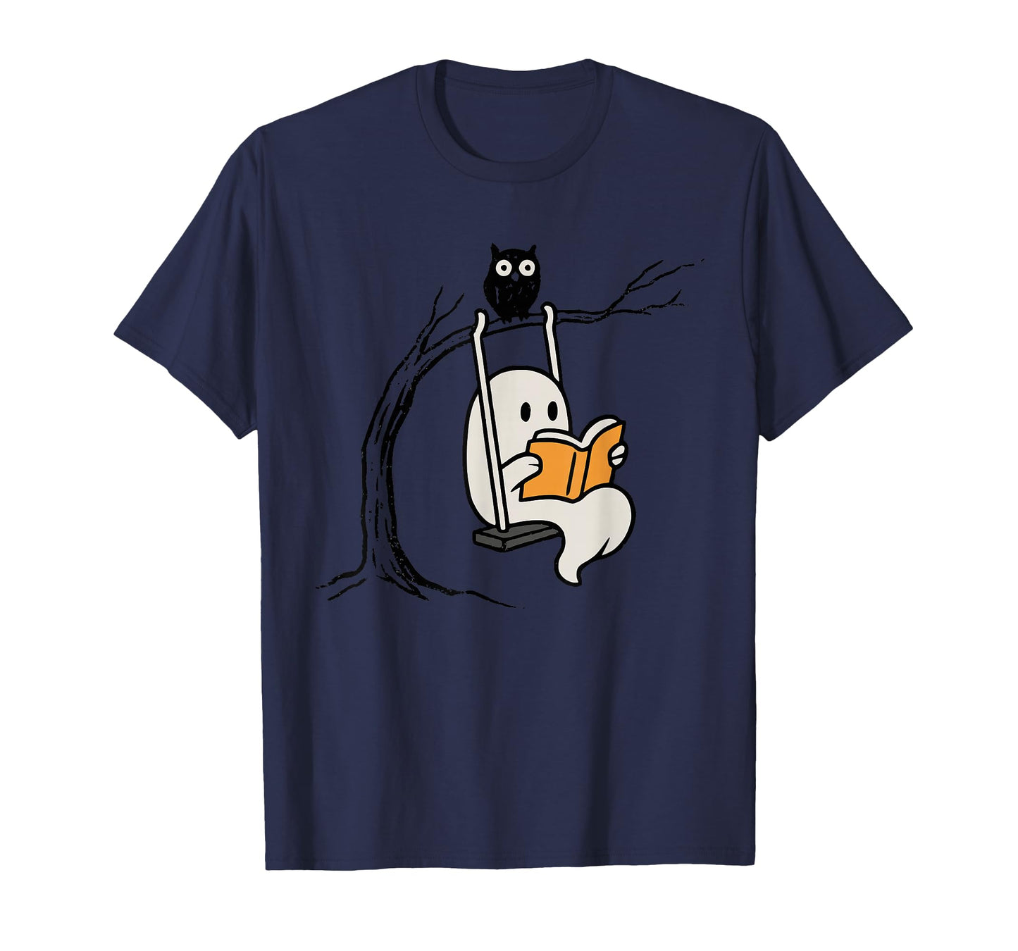 Halloween Ghost Swing Reading Costume Women Kids Men T-Shirt