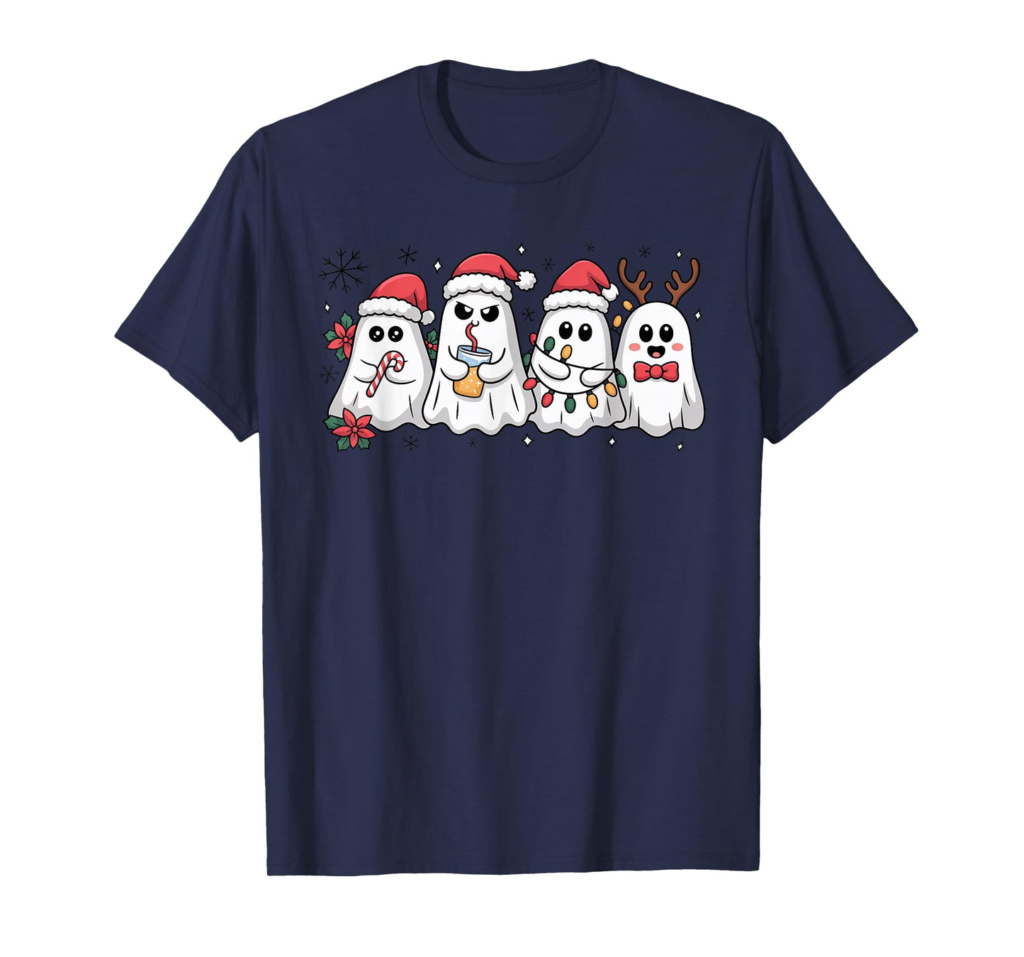 Ghost Christmas Santa Spooky Christmas T-Shirt