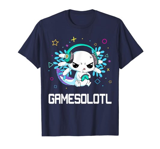 Gamesolotl Axolotl Gamer Video Games Funny Kids Boys T-Shirt
