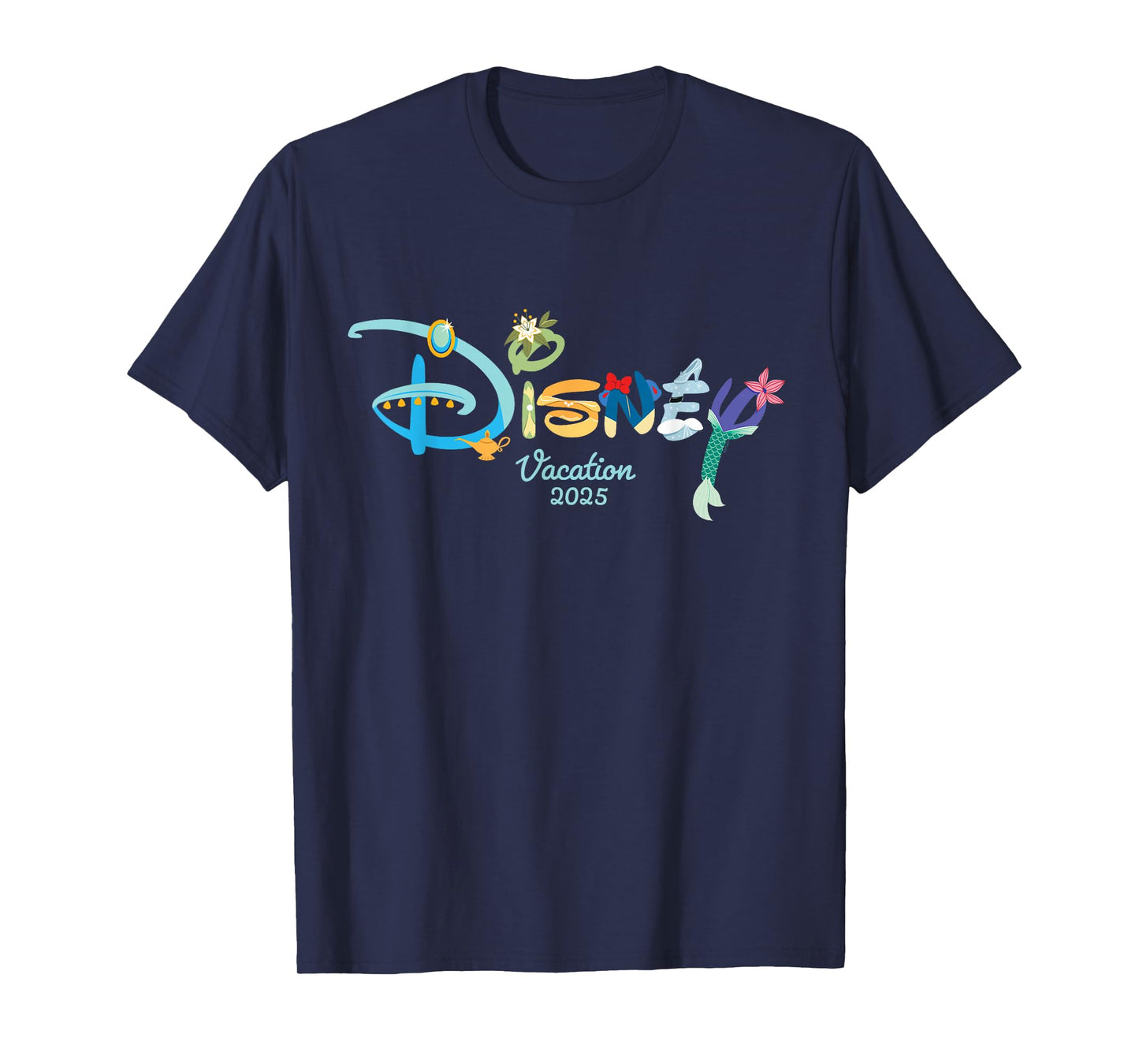 Disney Princess Letters Logo Matching Disney Vacation 2025 T-Shirt
