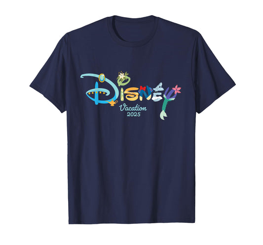 Disney Princess Letters Logo Matching Disney Vacation 2025 T-Shirt