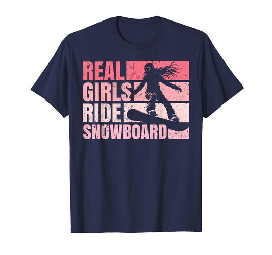 Snowboarding Snowboard Vintage Girl Ride Real Girls Ride T-Shirt