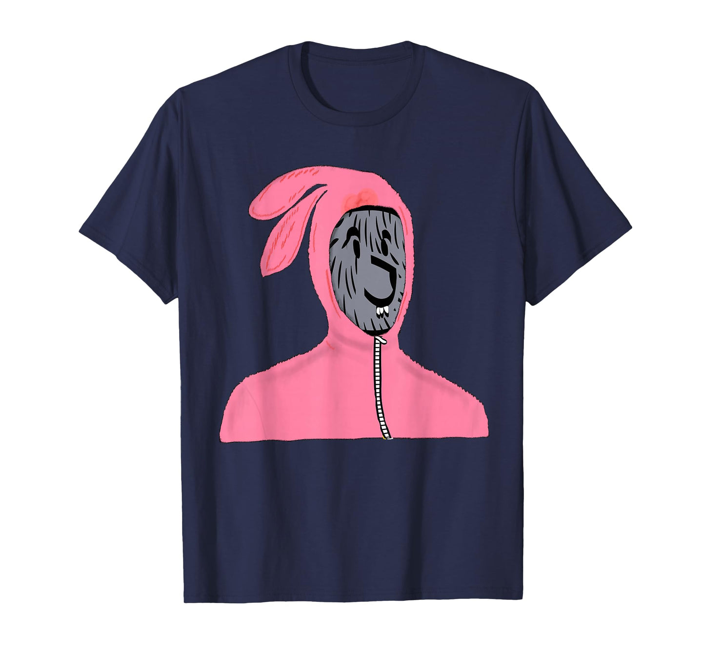 Funny Face Wolf Wolfie Costumes Bunny Pink Halloween Lover T-Shirt