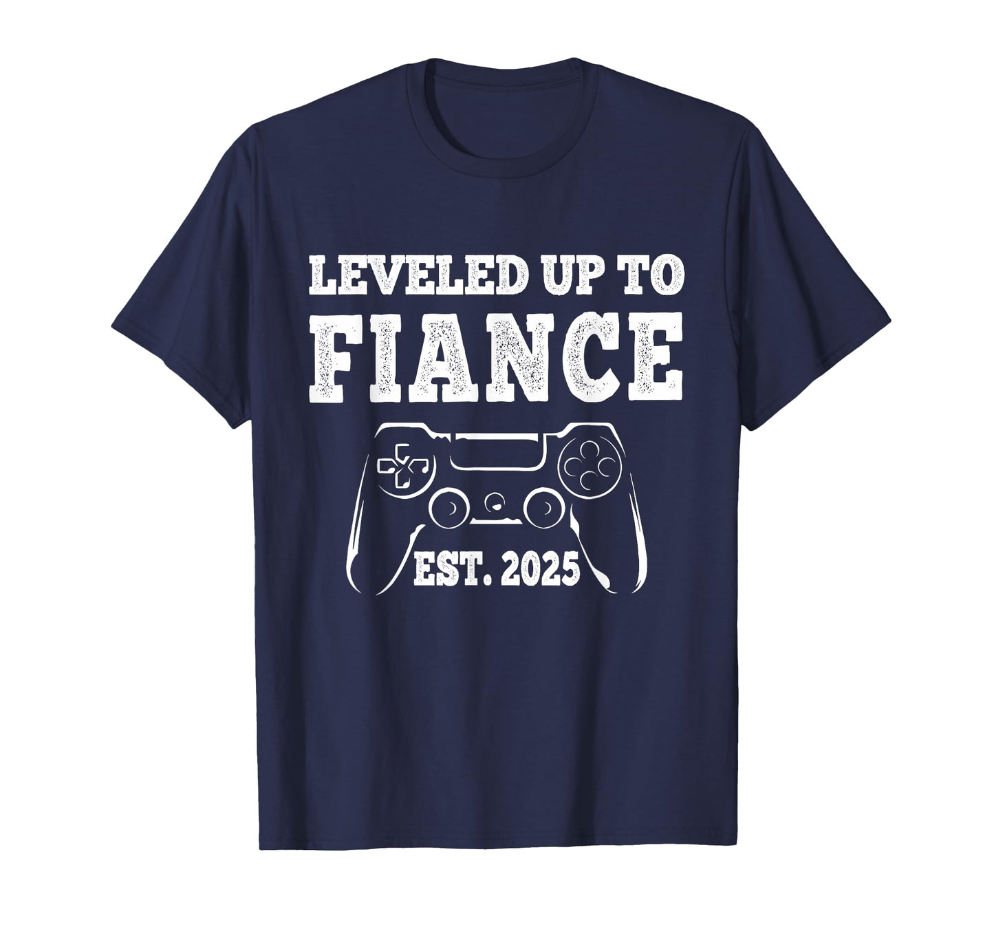 I Leveled Up To Fiance est 2025 Newly Engaged Matching Gamer T-Shirt