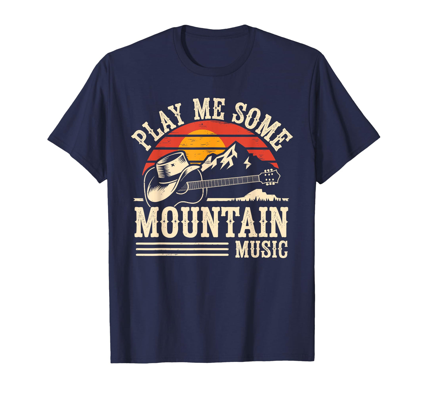 Play Me Some Mountain Music Retro Country Western T-Shirt