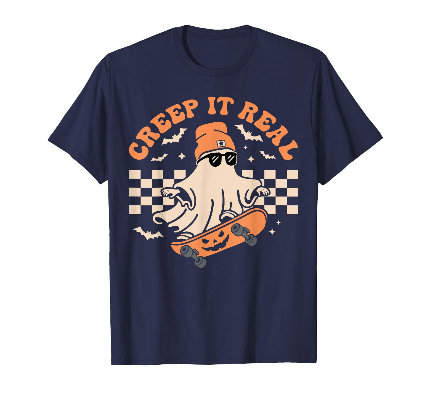 Vintage Retro Halloween Creep It Real Ghost Boy Fall Season T-Shirt