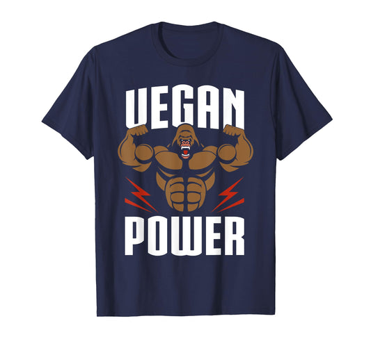 Vegan Power - Gorilla Workout & Gym Bodybuilding T-Shirt