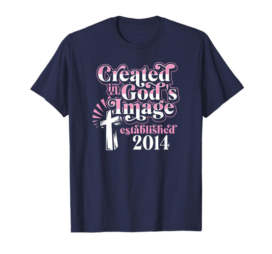 Created In Gods Image Established 2014 Christian Birthday T-Shirt