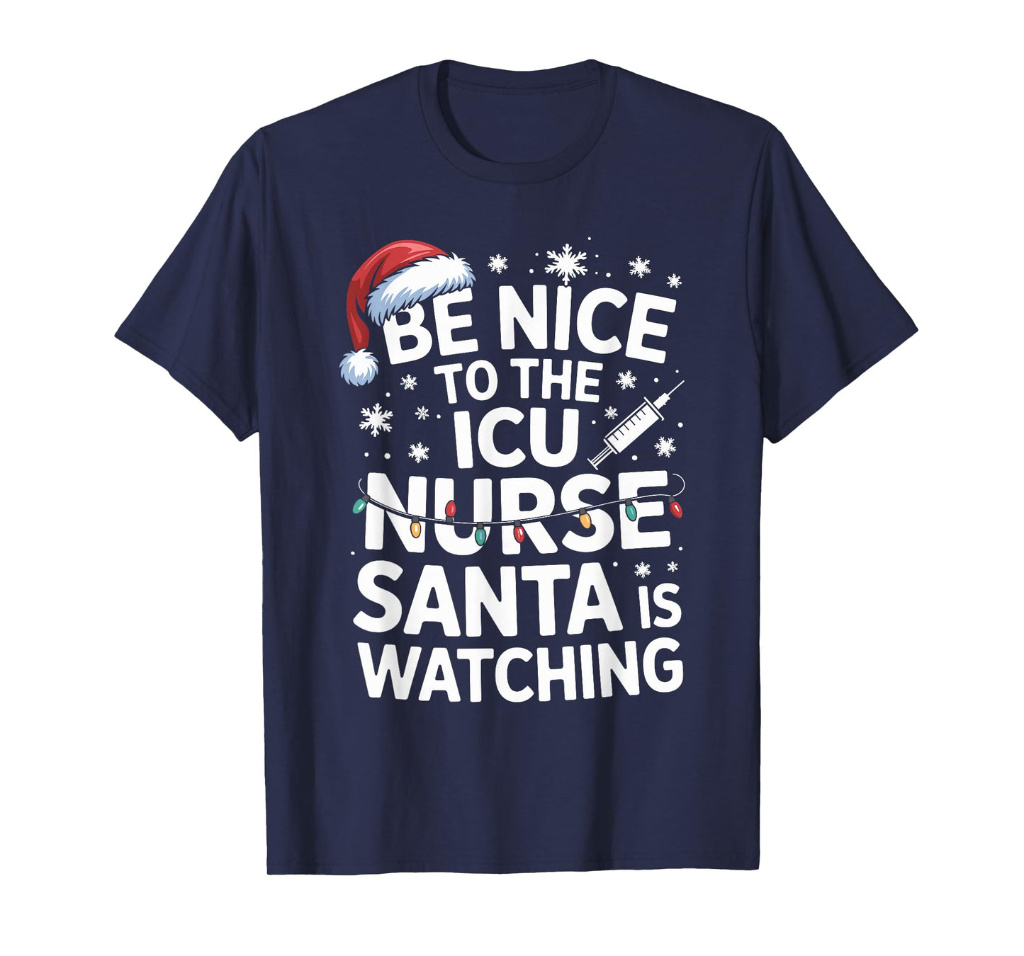 Funny ICU Nurse Christmas Critical Care Nurse Xmas Nursing T-Shirt