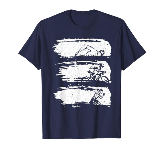 Funny Triathlon Swim Bike Run Design Men Women Triathletes T-Shirt