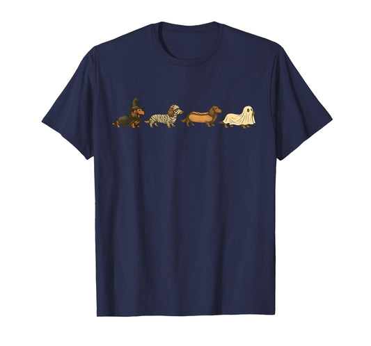 Dachshund Halloween Costume Dogs Witch Mummy Hotdog Ghost T-Shirt