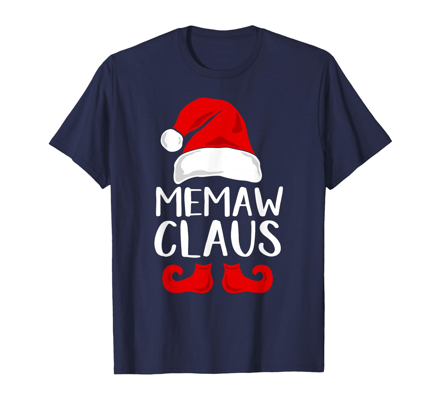 Memaw Claus Funny Grandma Santa Claus Red Christmas T-Shirt