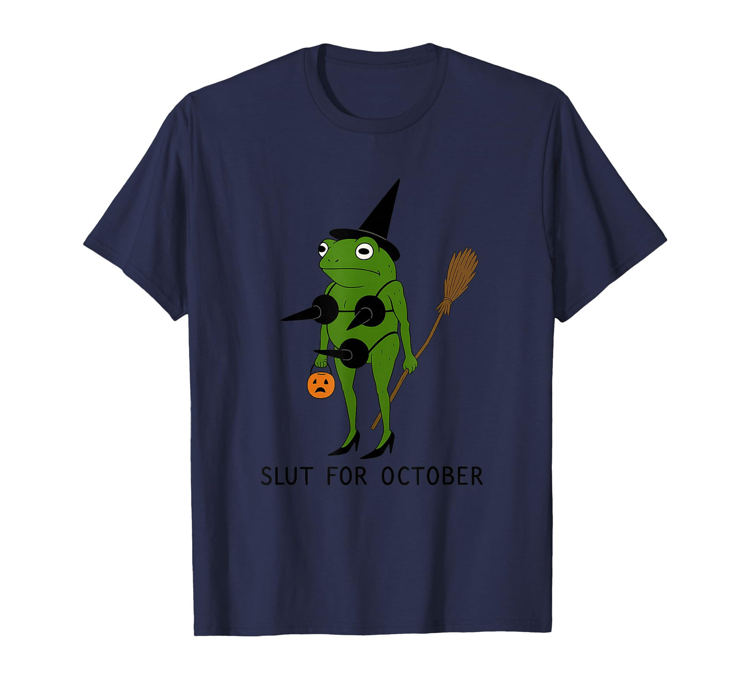 Slut for October Funny Halloween Frog Spooky Meme Amphibian T-Shirt