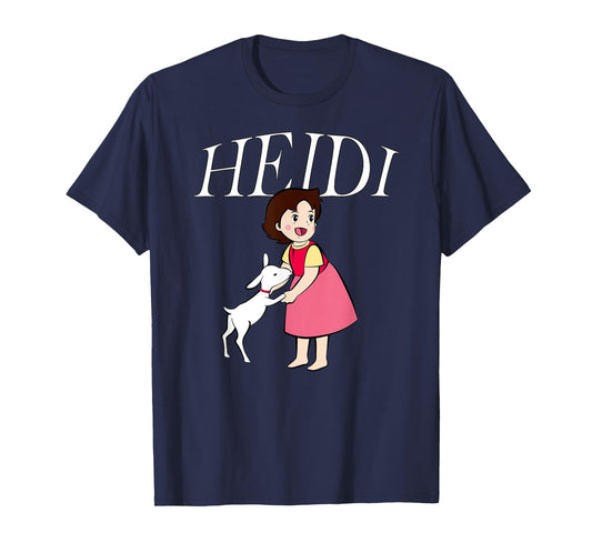 Heidi with Goat Cute Cartoon TV Series with Logo T-Shirt