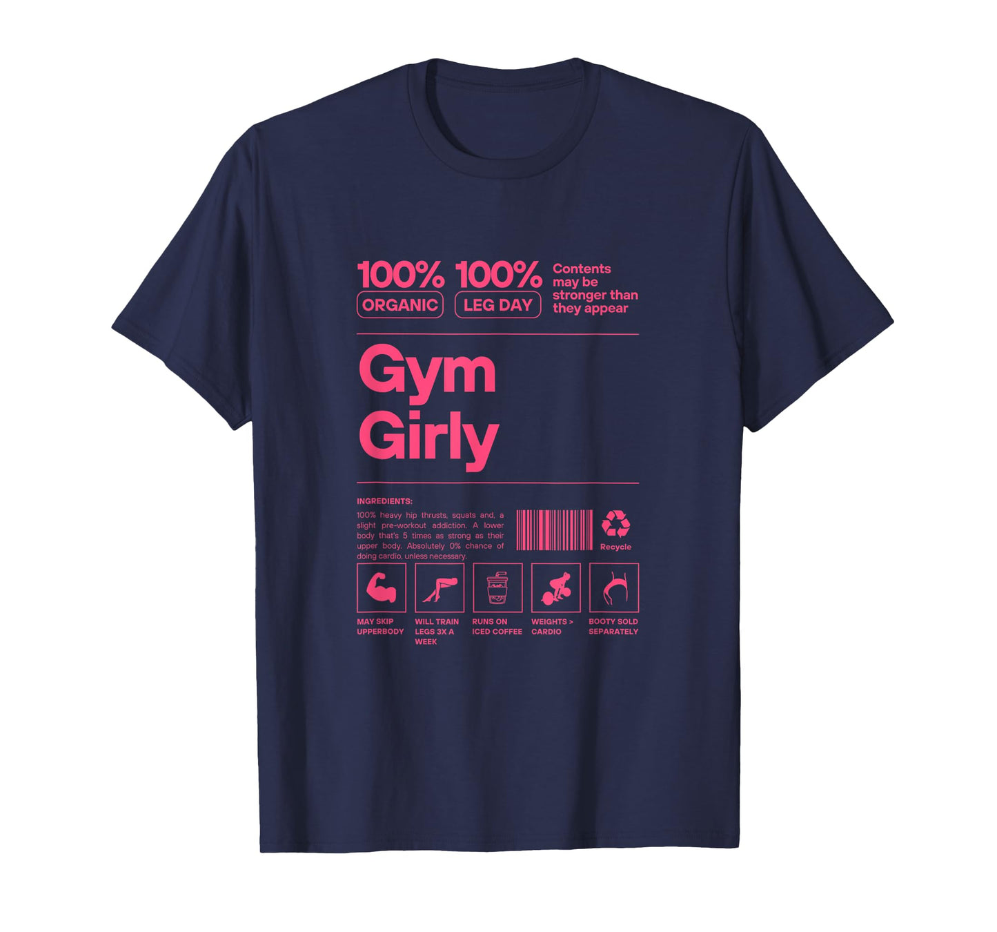 100% Organic Gym Girly - Muscle Mommy Ingredients Pump Cover T-Shirt