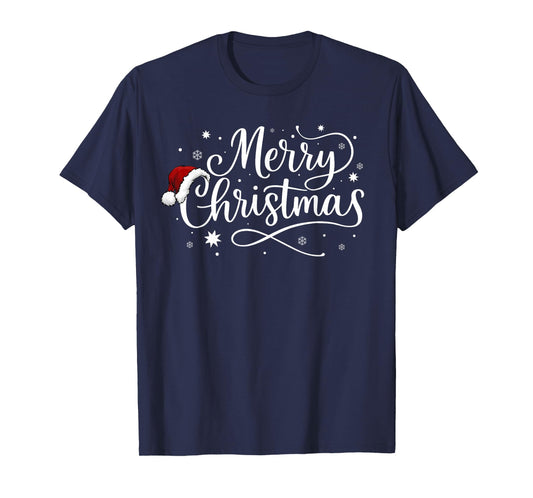 Santa Merry Christmas Xmas Snowflake Family Holiday Pajamas T-Shirt