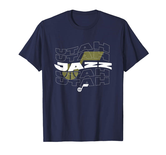 NBA Utah Jazz Wave Outline Team Logo T-Shirt
