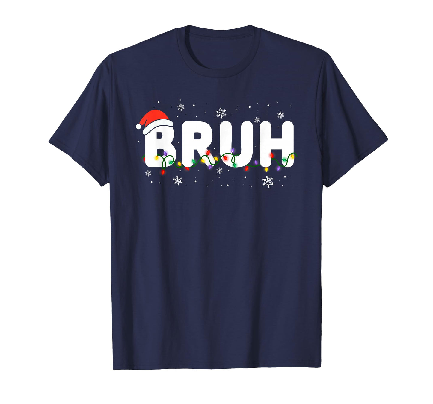 Bruh Funny Christmas Red Plaid Teens Boys Kids Xmas Pajamas T-Shirt