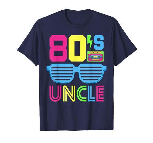 1980s Themed Party Costume Eighties Theme Outfit 80's Uncle T-Shirt