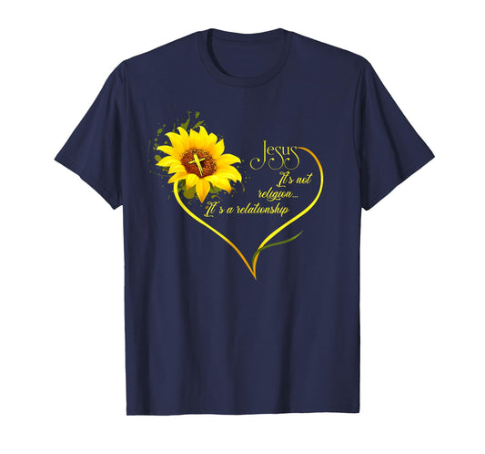 Jesus It's not a Religion It's a Relationship Sunflower Art Short Sleeve T-Shirt