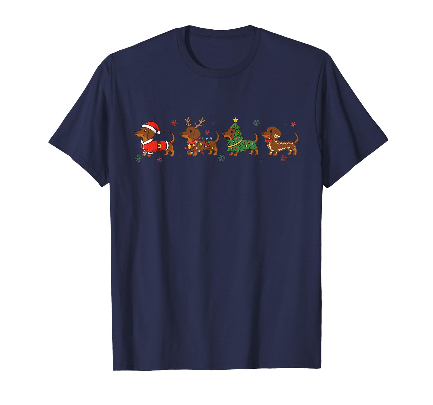 Christmas Dachshund Cute Santa Dachshund Christmas Tree T-Shirt