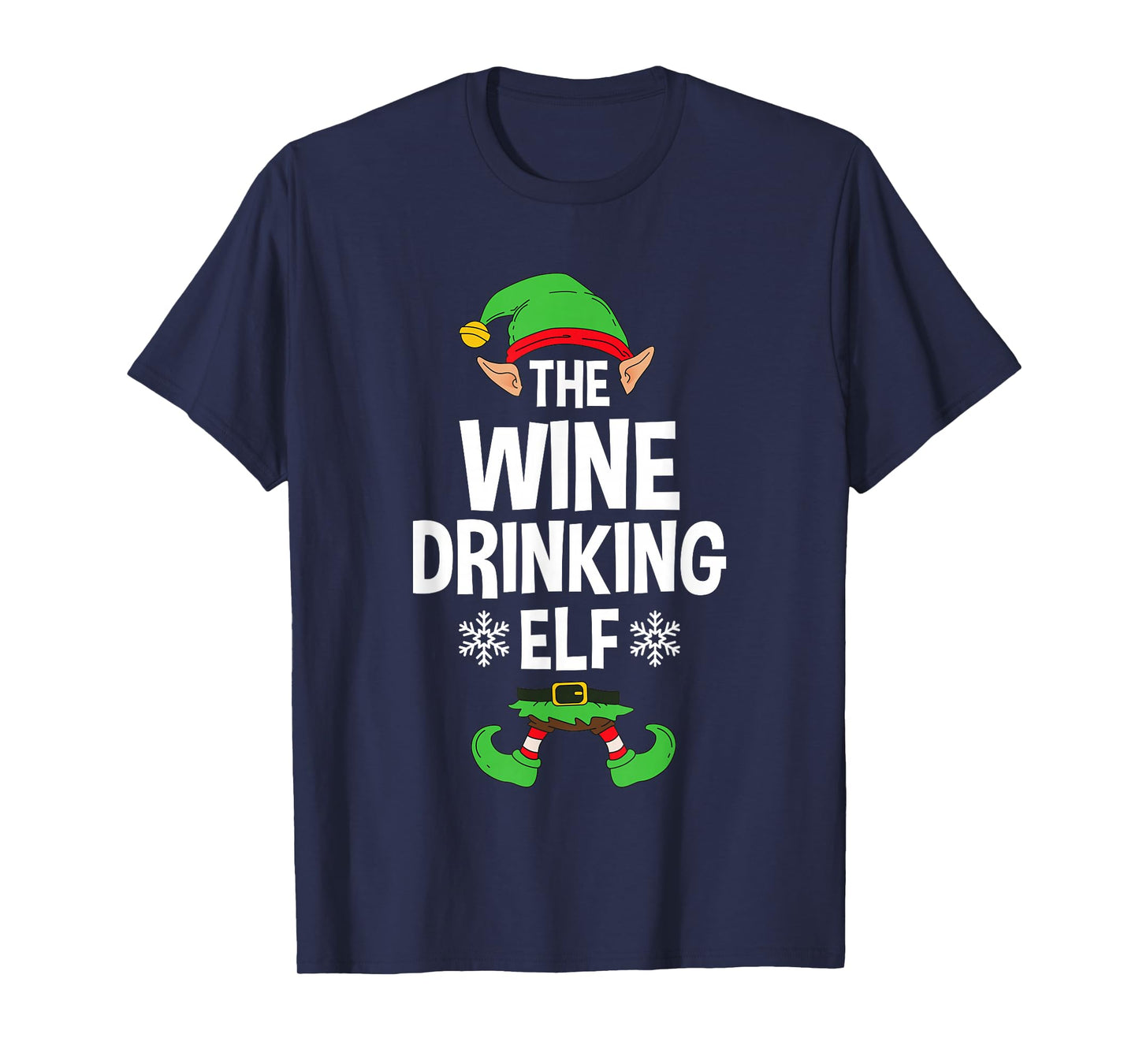 The Wine Drinking Elf Party Family Group Matching X-Mas T-Shirt