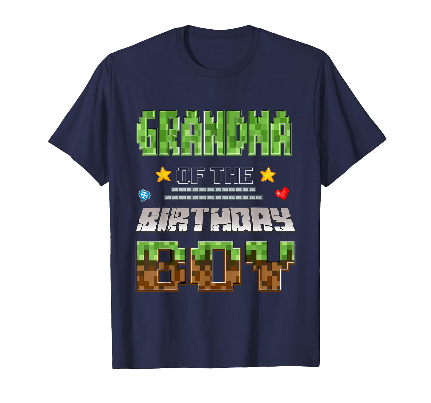 Grandma of The Birthday Boy Video Gamer Pixel Birthday Party T-Shirt