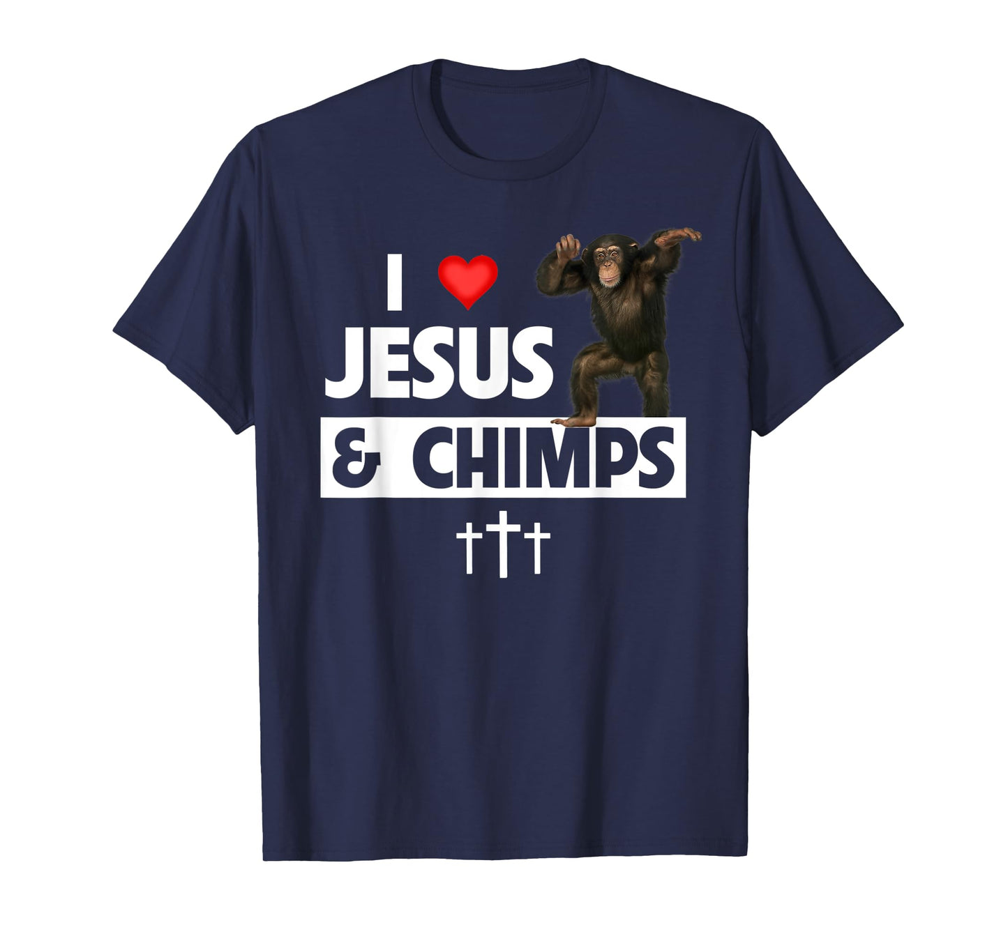 I Love Jesus and Chimps Christian Chimpanzee Monkey Lovers T-Shirt