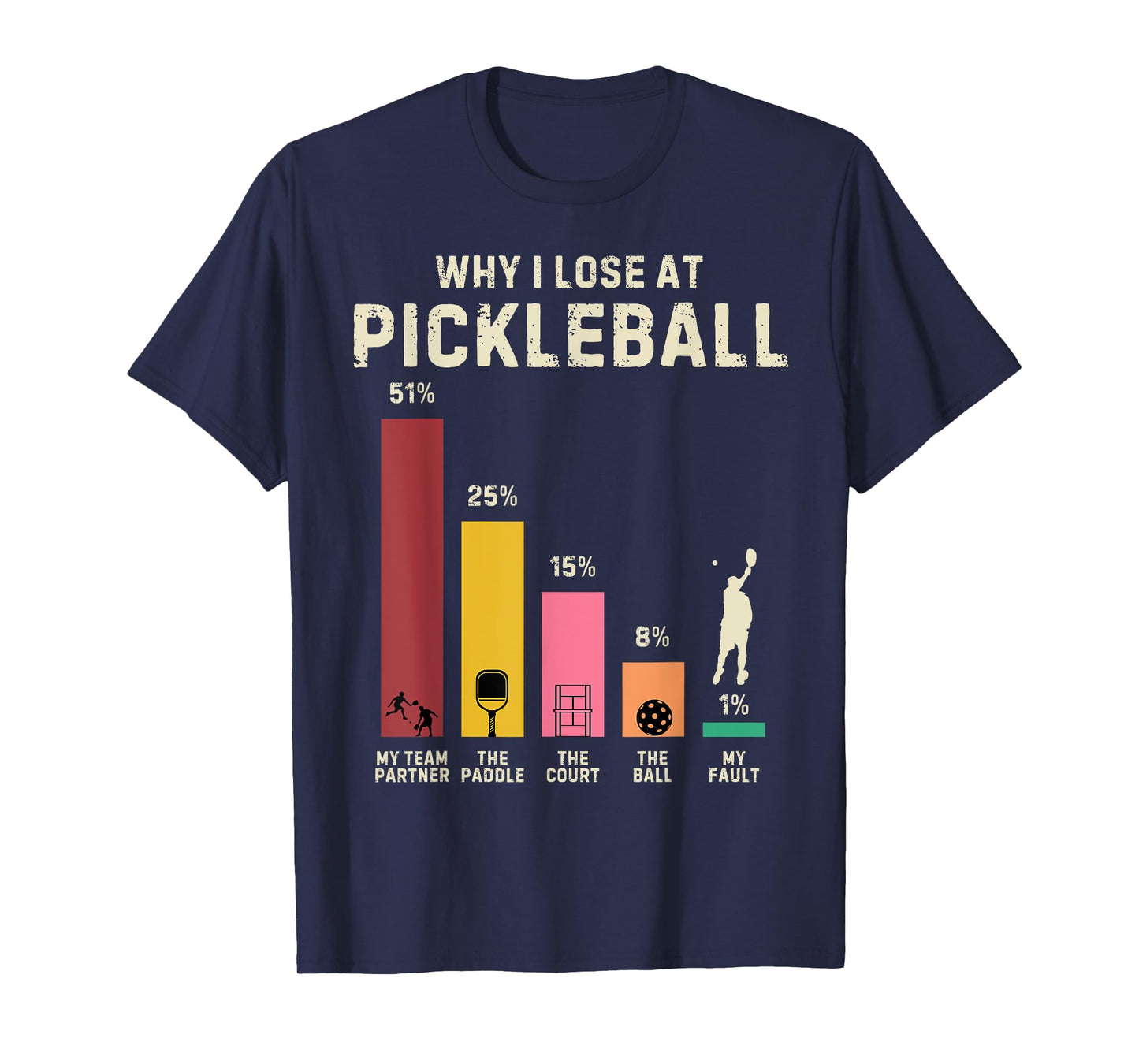 Why I Lose at Pickleball Funny Pickleball T-Shirt