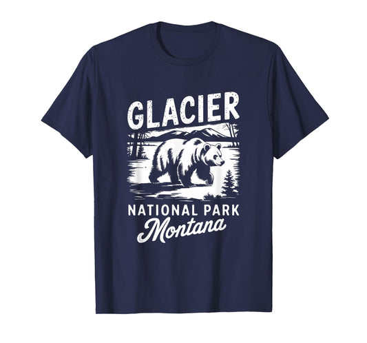 Glacier National Park Montana Bear Vintage Style T-Shirt