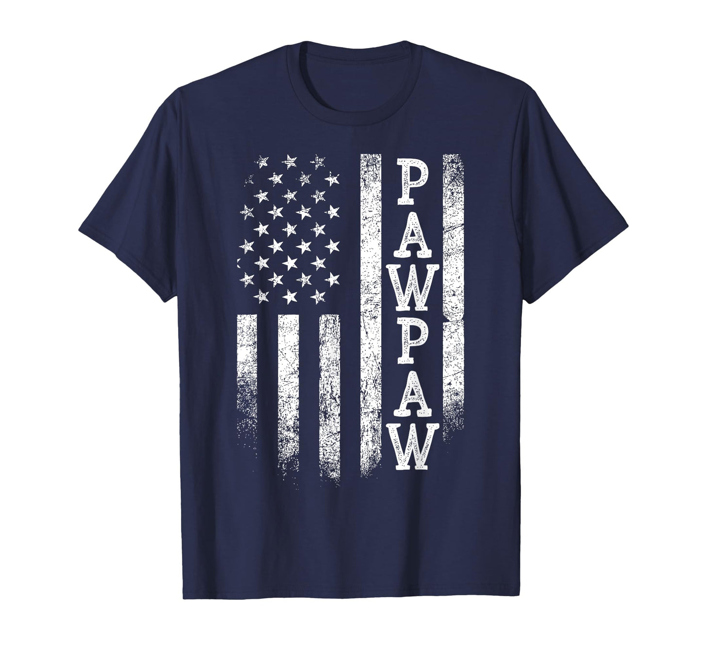 Distressed Pawpaw American Flag Patriotic Father's Day T-Shirt