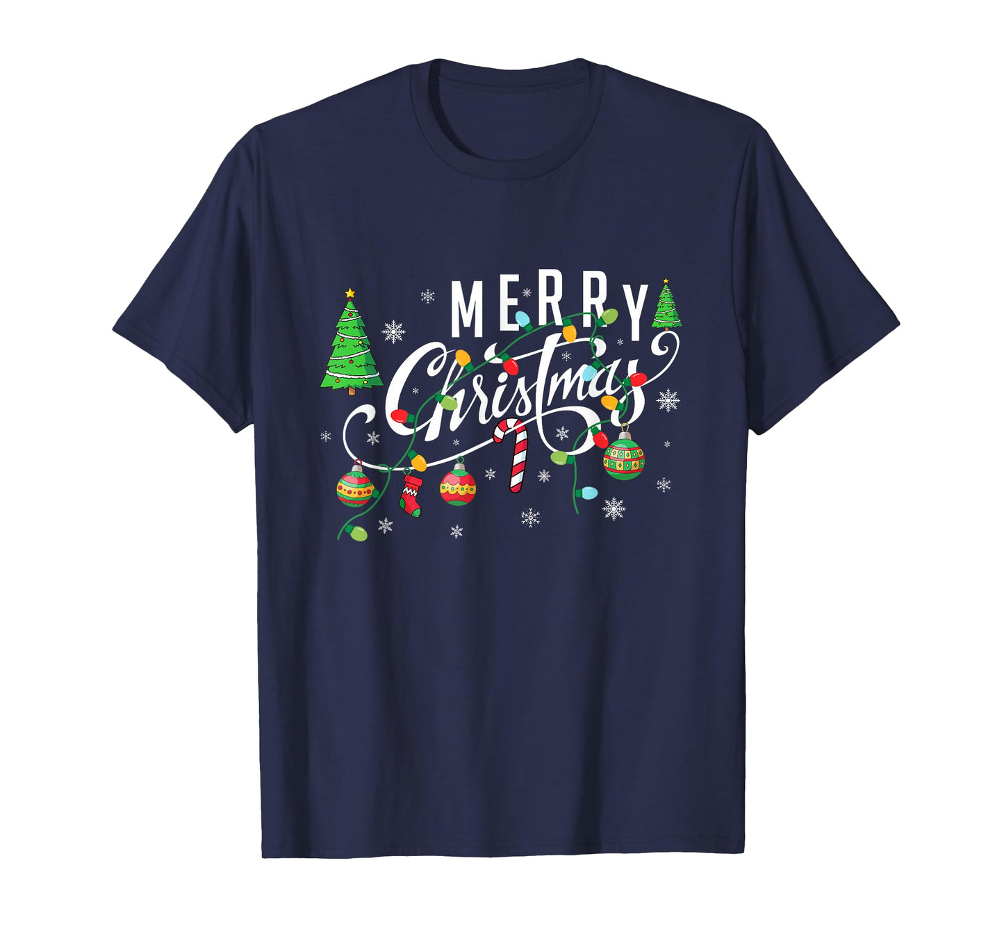 Merry Christmas Lights Decoration Holiday Xmas Family T-Shirt