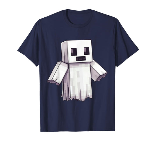 Ghost Video Gamer Pixel Halloween Matching Costume Men Kids T-Shirt