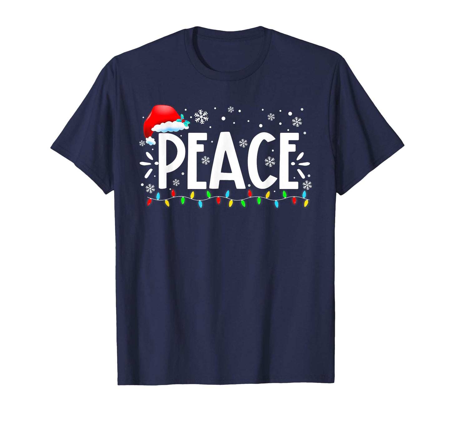 Peace I Come in Peace Christmas Xmas Lights Holiday Couples T-Shirt