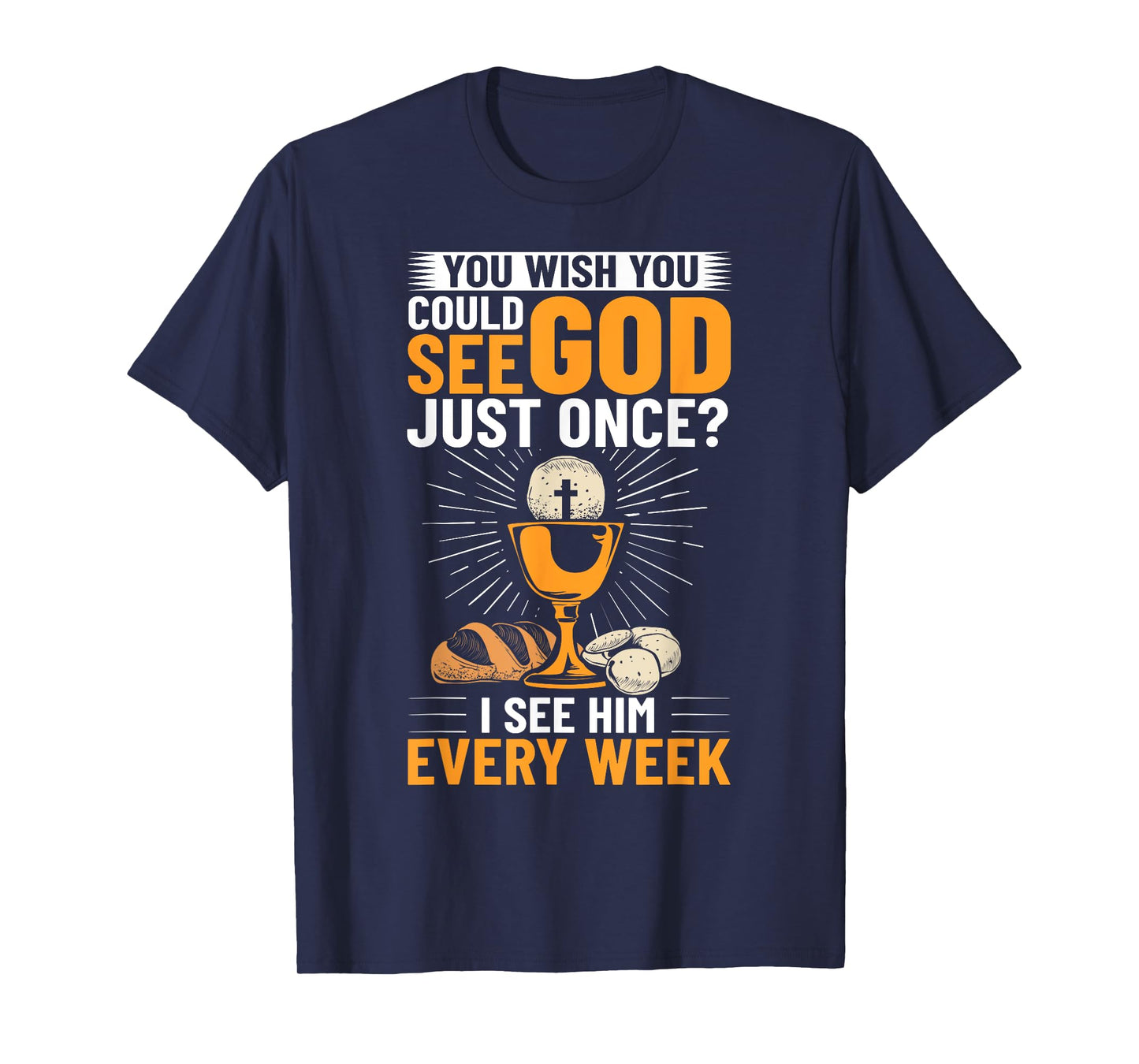 Religious Bible Faith Religion God Communion Christian T-Shirt, Small, Black