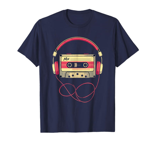 70s 80s 90s Audio Cassette Tape Funny Retro Men Women Kids T-Shirt