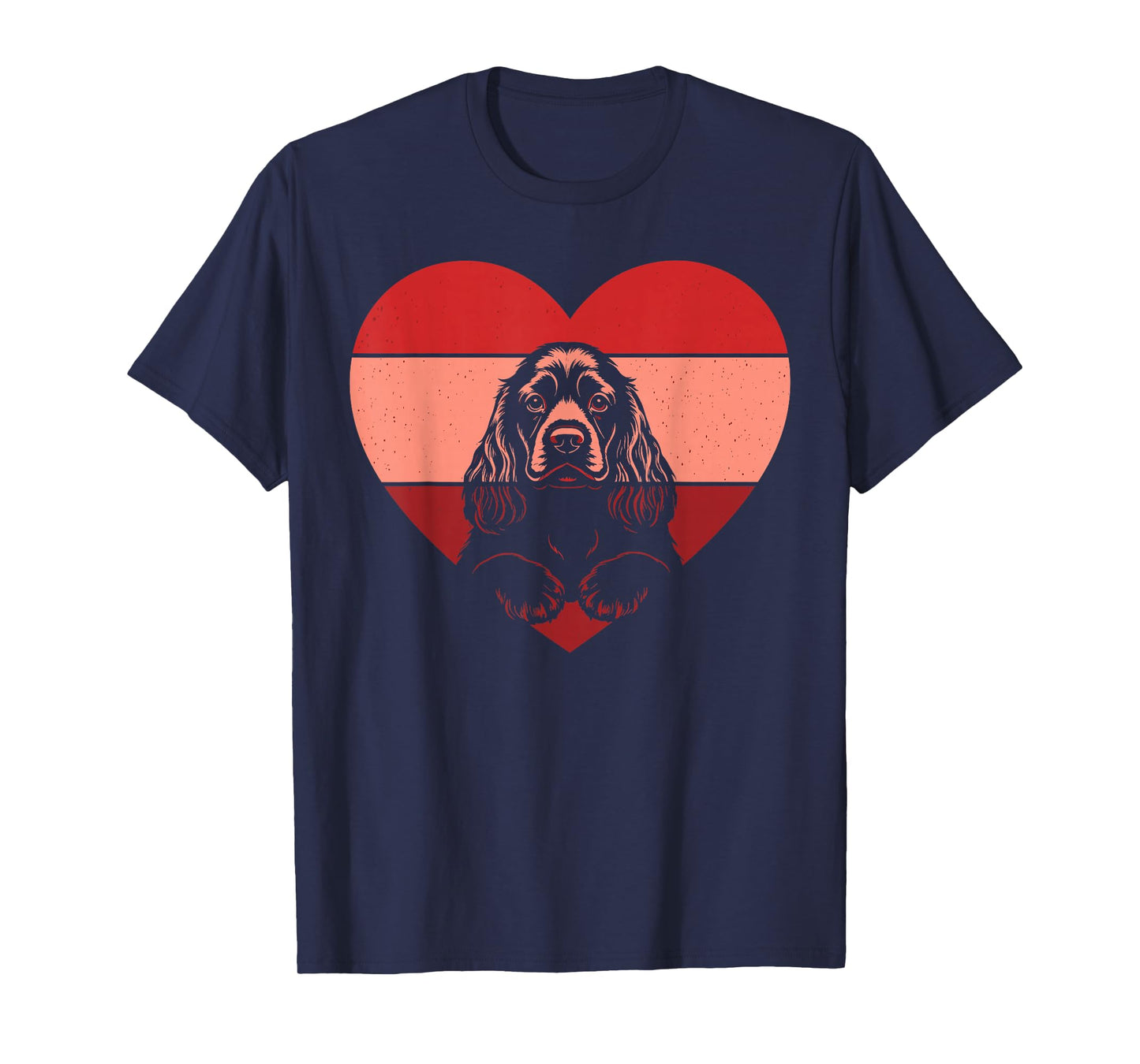 Retro Heart Cocker Spaniel Dog Vintage Valentine Womens Mens T-Shirt