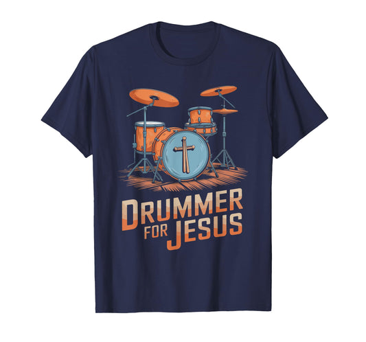 Drummer For Jesus, Drums Percussionist And Drummer Drumming T-Shirt