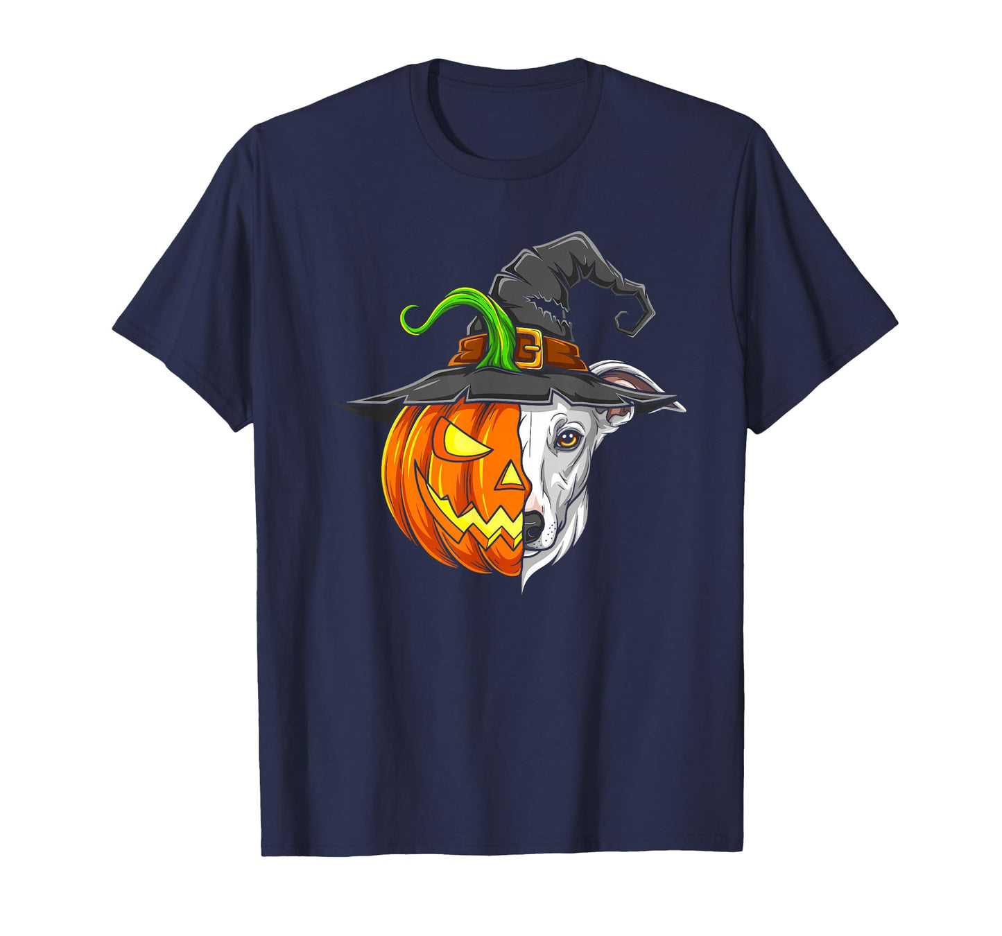 Whippet Pumpkin Jack O Lantern Halloween Kids Mens Womens T-Shirt