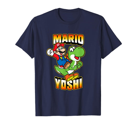 Super Mario Bros Yoshi & Mario Ready For Action T-Shirt
