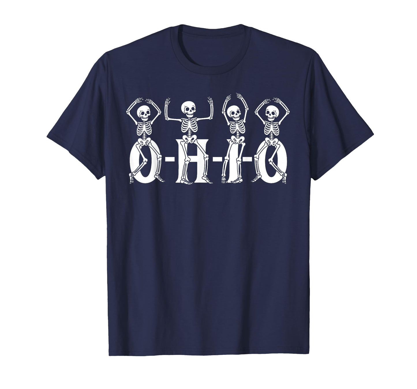Funny O-H-I-O State Skeleton Ohio Halloween Vintage Vibe Fun T-Shirt