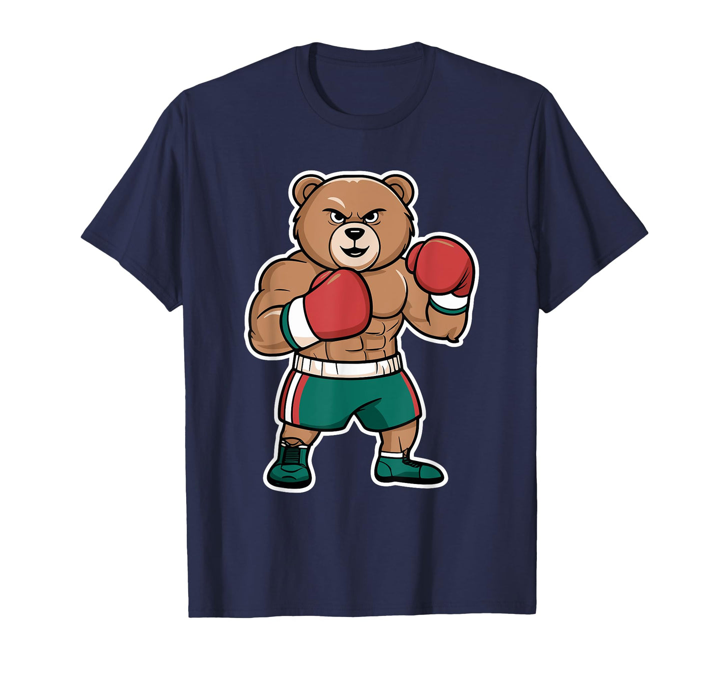 Boxing Bear Funny Tough Fighter Cartoon T-Shirt