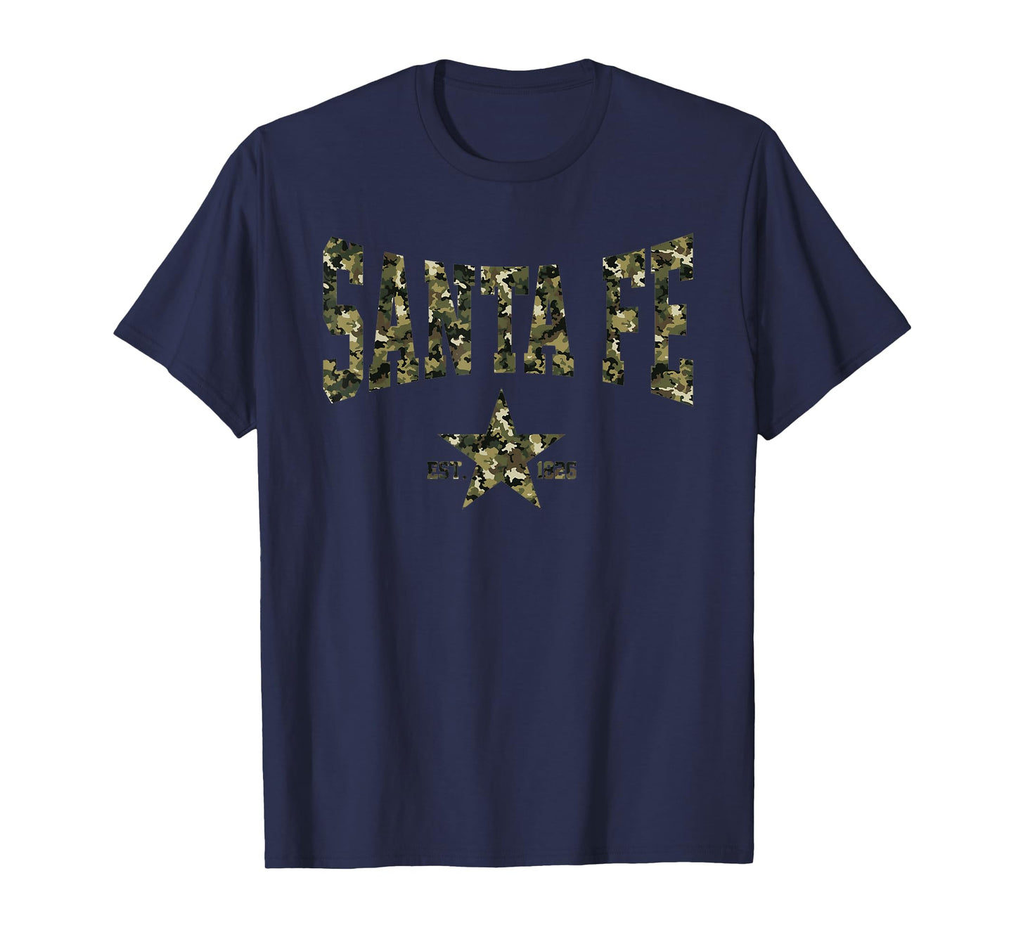 Camo Souvenir USA Star Santa Fe NM New Mexico Men Women T-Shirt