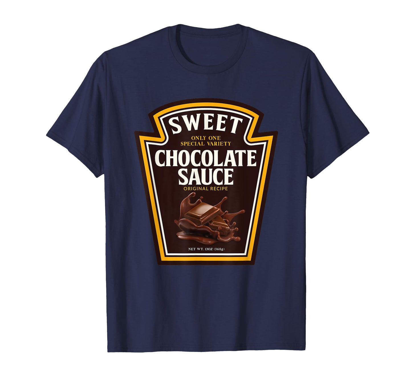 Sweet Chocolate Sauce Funny Bottle Label Condiment design T-Shirt