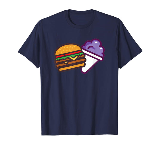 Funny Burger And Grape Cute Burger Snow Cone T-Shirt