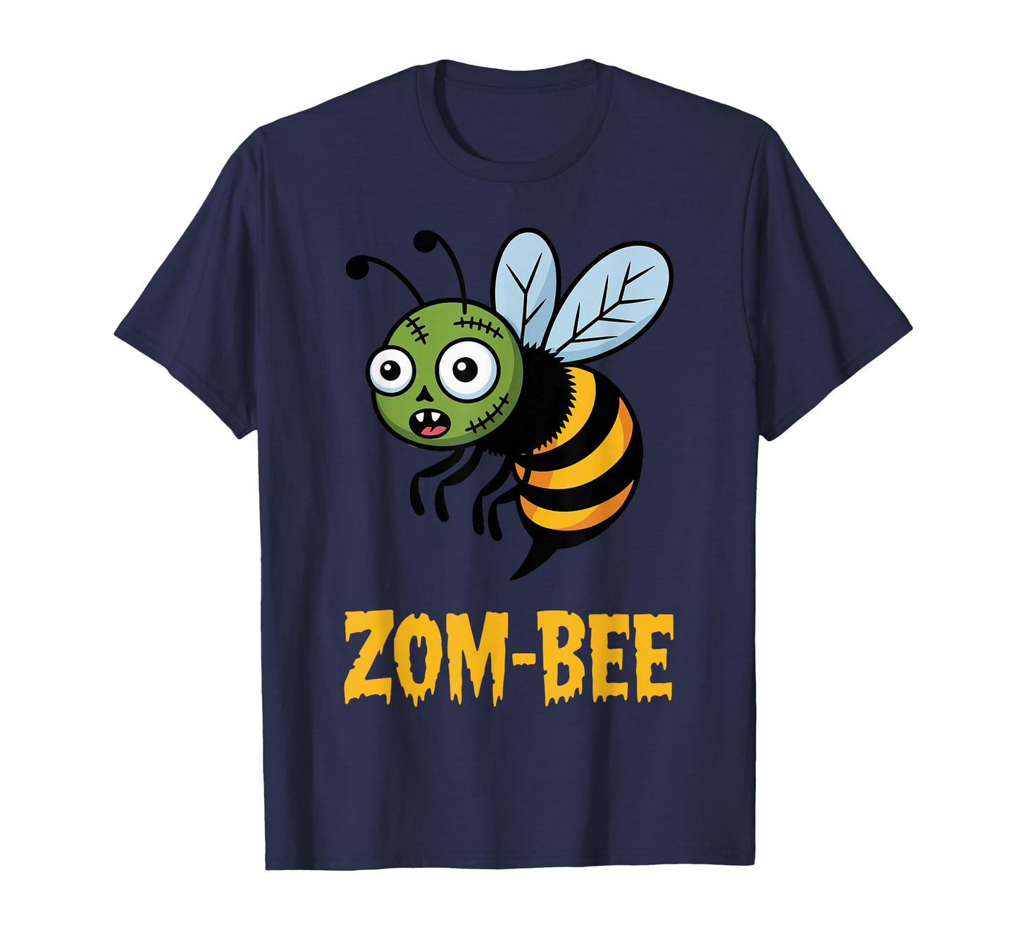 Zom Bee Cartoon Funny Insect Spooky Season Halloween T-Shirt