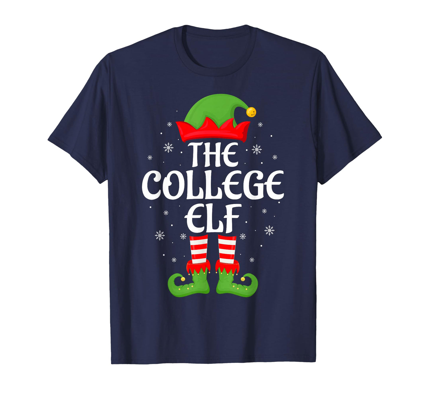 College Elf Xmas Family Matching Elf Squad Christmas T-Shirt